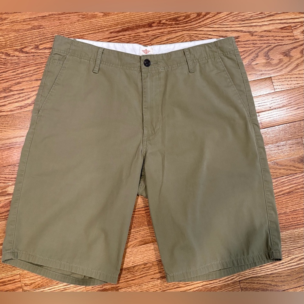 Dockers Olive Flat Front Chino Shorts